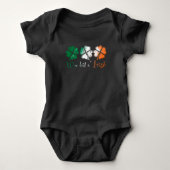 Irish Kleeblatt Irish Flag Baby Strampler (Vorderseite)