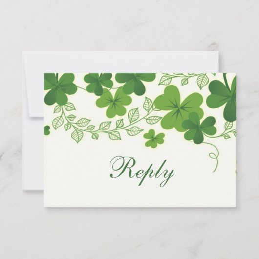 Irish Kleeblatt (Kleber) Wedding RSVP (Vorderseite)