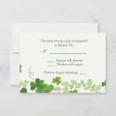 Irish Kleeblatt (Kleber) Wedding RSVP (Rückseite)