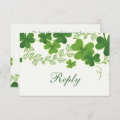 Irish Kleeblatt (Kleber) Wedding RSVP (Vorne/Hinten)