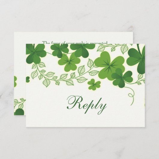 Irish Kleeblatt (Kleber) Wedding RSVP (Vorne/Hinten)