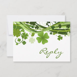 Irish Kleeblatt (Kleber) Wedding RSVP Karte