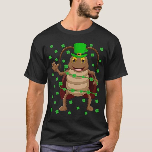 Irish Kleeblatt Leprechaun Cockroach St Patrick's  T-Shirt (Vorderseite)