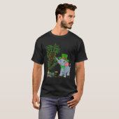 Irish Kleeblatt Leprechaun Hat Elephant St. Patric T-Shirt (Vorne ganz)