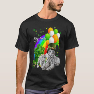 Irish Kleeblatt Leprechaun Niedlich Tiger Lucky St T-Shirt