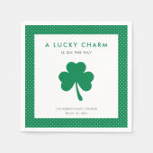 Irish Kleeblatt Lucky Charm Baby Dusche Serviette (Vorderseite)