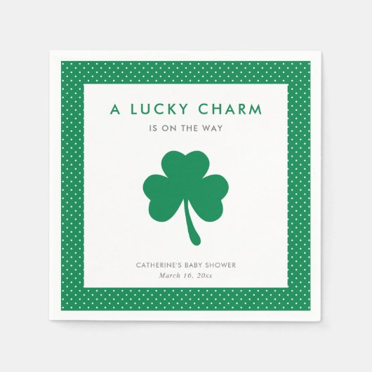 Irish Kleeblatt Lucky Charm Baby Dusche Serviette (Vorderseite)