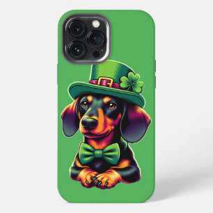 Irish Kleeblatt Lucky Dackel Dog Patricks Day iPhone 13 Pro Max Hülle