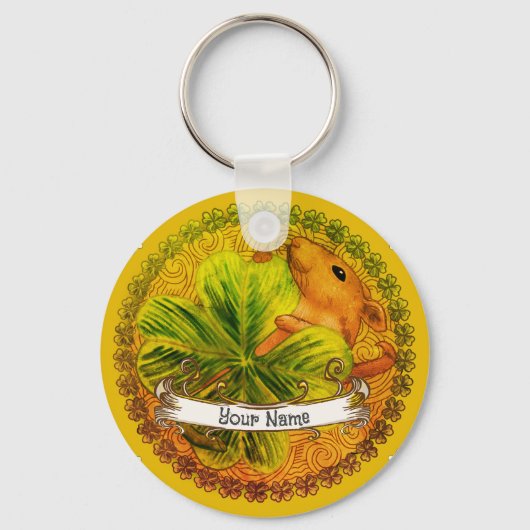 Irish Kleeblatt Mouse Custom Schlüsselanhängers Schlüsselanhänger (Vorderseite)