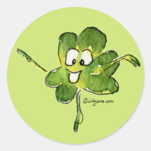 Irish Kleeblatt n Roll 02 Cartoon Sticker