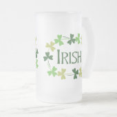 Irish Kleeblatt Oval Mattglas Bierglas (VorderseiteRechts)