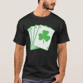 Irish Kleeblatt Playing Cards Funny St Patrick's D T-Shirt (Vorderseite)