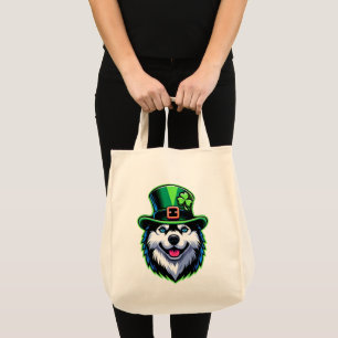 Irish Kleeblatt Siberian Husky Dog St Patricks Day Tragetasche
