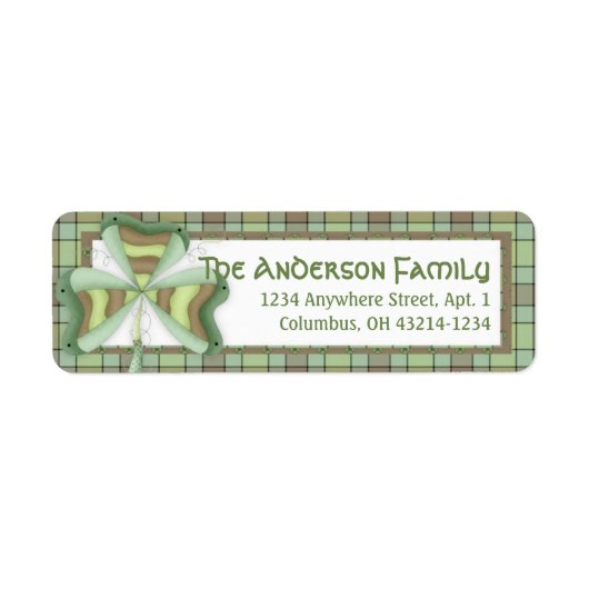 Irish Kleeblatt St. Patrick's Address Label 2 (Vorne)