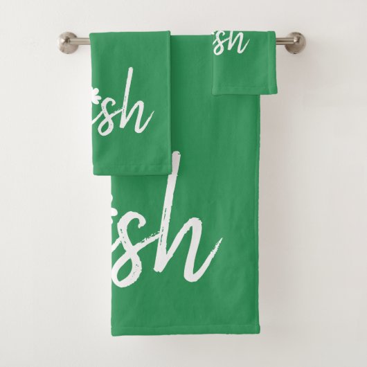 Irish Kleeblatt St Patricks Day Badhandtuch Set (Insitu)