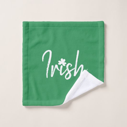 Irish Kleeblatt St Patricks Day Badhandtuch Set (Waschlappen)