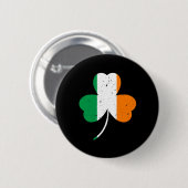 Irish Kleeblatt St Patrick's Day Button (Vorne & Hinten)