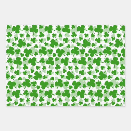 Irish Kleeblatt St. Patrick's Day Geschenkpapier Set (Vorderseite)