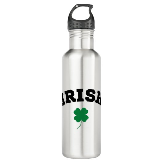 Irish Kleeblatt St Patrick's Edelstahlflasche (Vorderseite)