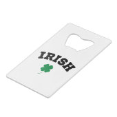 Irish Kleeblatt St Patrick's Geldbeutel Flaschenöffner (Vorderseite Schrägansicht)