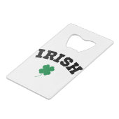 Irish Kleeblatt St Patrick's Geldbeutel Flaschenöffner (Rückseite Schrägansicht)