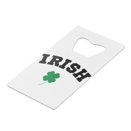 Irish Kleeblatt St Patrick's Geldbeutel Flaschenöffner (Rückseite Schrägansicht)