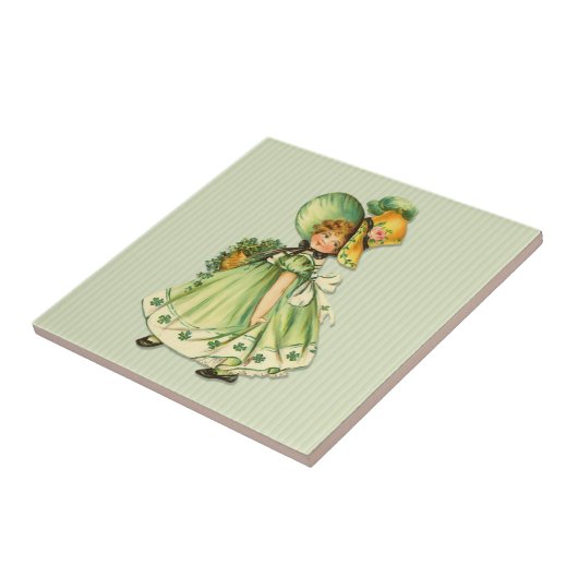 Irish Kleeblatt Stroll Girl Fliese (Seite)