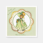 Irish Kleeblatt Stroll Girl Napkins Serviette (Vorderseite)