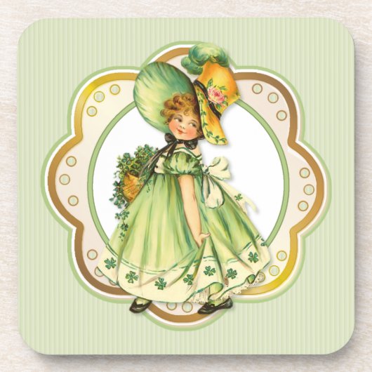 Irish Kleeblatt Stroll Girl Untersetzer (Vorderseite)