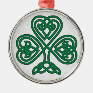 IRISH KLEEBLATT SYMBOL CHRISTMAS ORNANATION SILBERNES ORNAMENT
