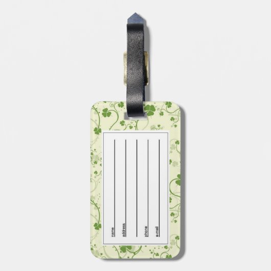 IRISH KLEEBLATT SYMBOL GEPÄCKANHÄNGER (Rückseite vertikal)