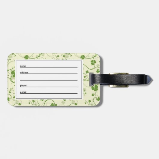 IRISH KLEEBLATT SYMBOL GEPÄCKANHÄNGER (Rückseite horizontal)