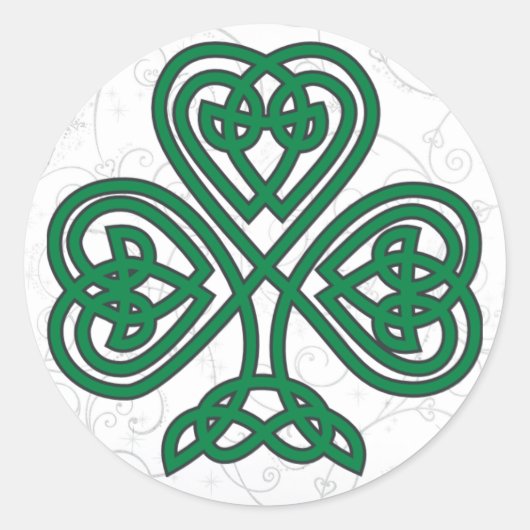 IRISH KLEEBLATT SYMBOL RUNDER AUFKLEBER (Vorderseite)