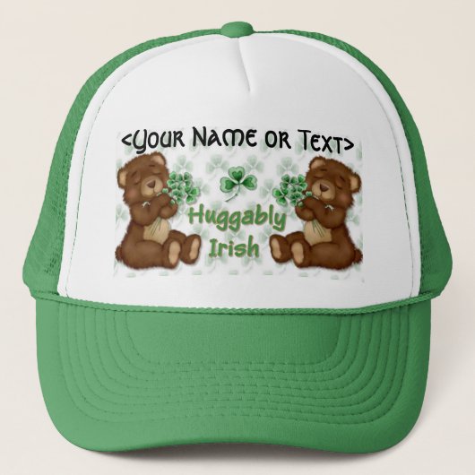 Irish Kleeblatt Teddy Truckerkappe (Vorderseite)