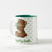 Irish Kleeblatt Teddy Zweifarbige Tasse (Vorderseite Links)