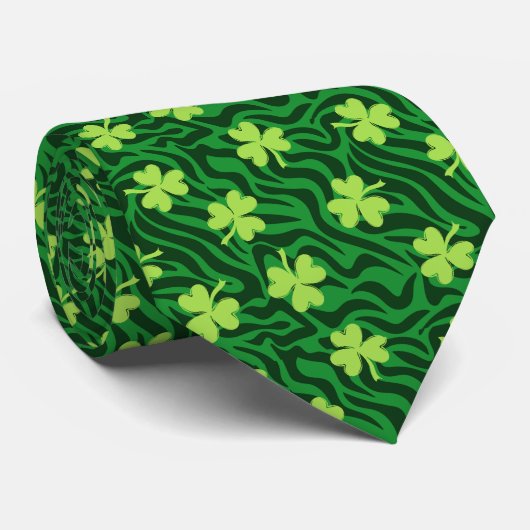 Irish Kleeblatt Themed Krawatte (Gerollt)