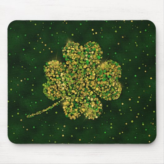 Irish Kleeblatt Vier-Blatt Lucky Clover Mousepad (Vorne)