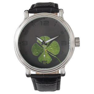 Irish Kleeblatt Vierblättriges Kleeblatt Watch Armbanduhr