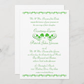 Irish Kleeblatt Wedding Einladung (Vorne/Hinten)
