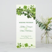 Irish Kleeblatt Wedding Programm (Stehend Vorderseite)