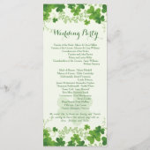 Irish Kleeblatt Wedding Programm (Rückseite)