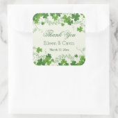 Irish Kleeblatt Wedding Vielen Dank Quadratischer Aufkleber (Tasche)