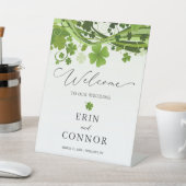 Irish Kleeblatt Wedding Welcome Pedestal Sign Sockelschild (In SItu)