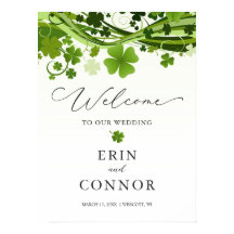 Irish Kleeblatt Wedding Welcome Sign Poster