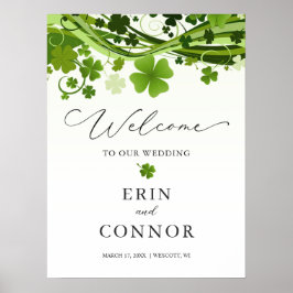 Irish Kleeblatt Wedding Welcome Sign Poster