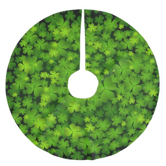 Irish Kleeblatt Weihnachtsdekor Polyester Weihnachtsbaumdecke (Vorderseite)