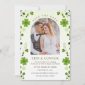 Irish Kleeblatt Wirbel Hochzeit Speichern Sie das Save The Date (Vorderseite)