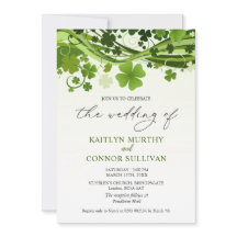 Irish Kleeblatt Wirbel Hochzeitsfeier Einladung