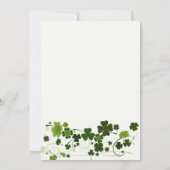 Irish Kleeblatt Wirbel Probe Abendessen Einladung (Rückseite)