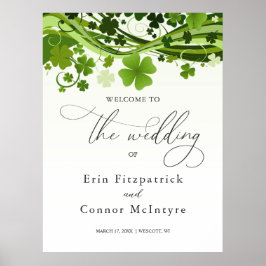 Irish Kleeblatt Wirbel Wedding Welcome Sign Poster